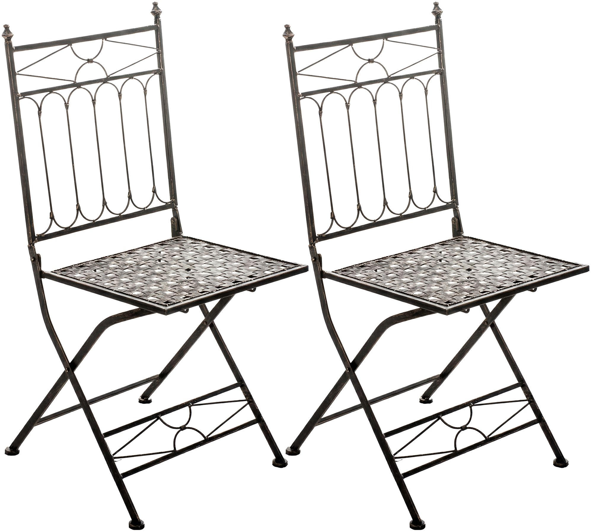 GARTENKLAPPSTUHL 2er Set Metall bronze - Bronzefarben, Metall (42/94/40cm) - CLP