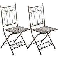 GARTENKLAPPSTUHL 2er Set Metall bronze - Bronzefarben, Metall (42/94/40cm) - CLP
