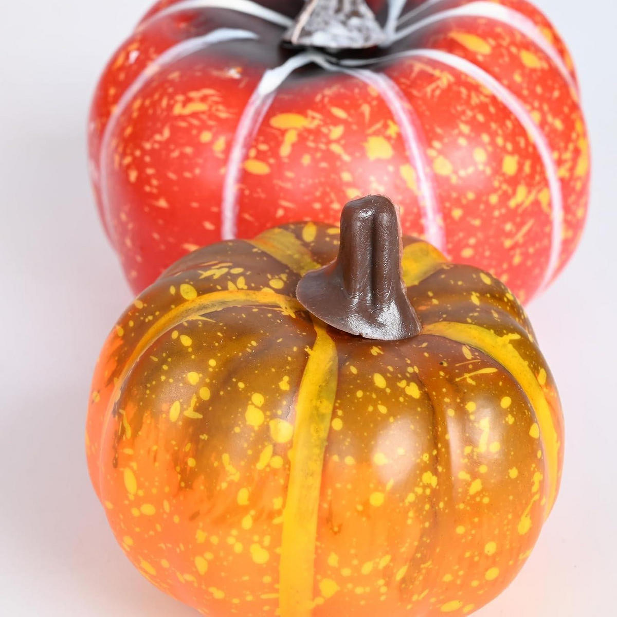 KÜRBISDEKORATION 12 Stück Set - Orange, Kunststoff (19cm)
