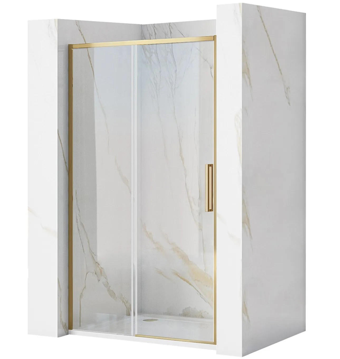 REA Duschtür Gold 121x195 cm