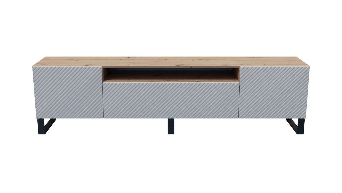 LOWBOARD NADO-S - 200 x 53 x 41 cm - Schwarz/Eiche Artisan, Holzwerkstoff (200/53/41cm) - ALTDECOR
