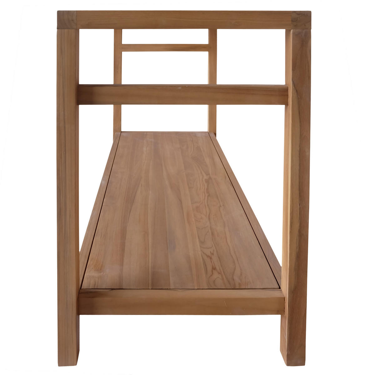 DOPPELWASCHTISCH aus Teakholz 120cm DEWI - Braun, Holz (50/75/120cm) - Happy Garden