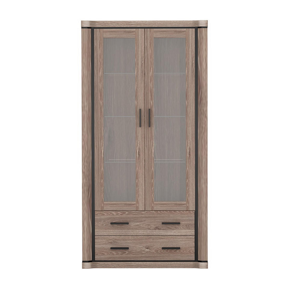 VITRINE Dallas D-17 97 x 192 x 45 cm Trüffeleiche - Trüffeleichefarben, Glas/Holzwerkstoff (97/192/45cm) - Koseto