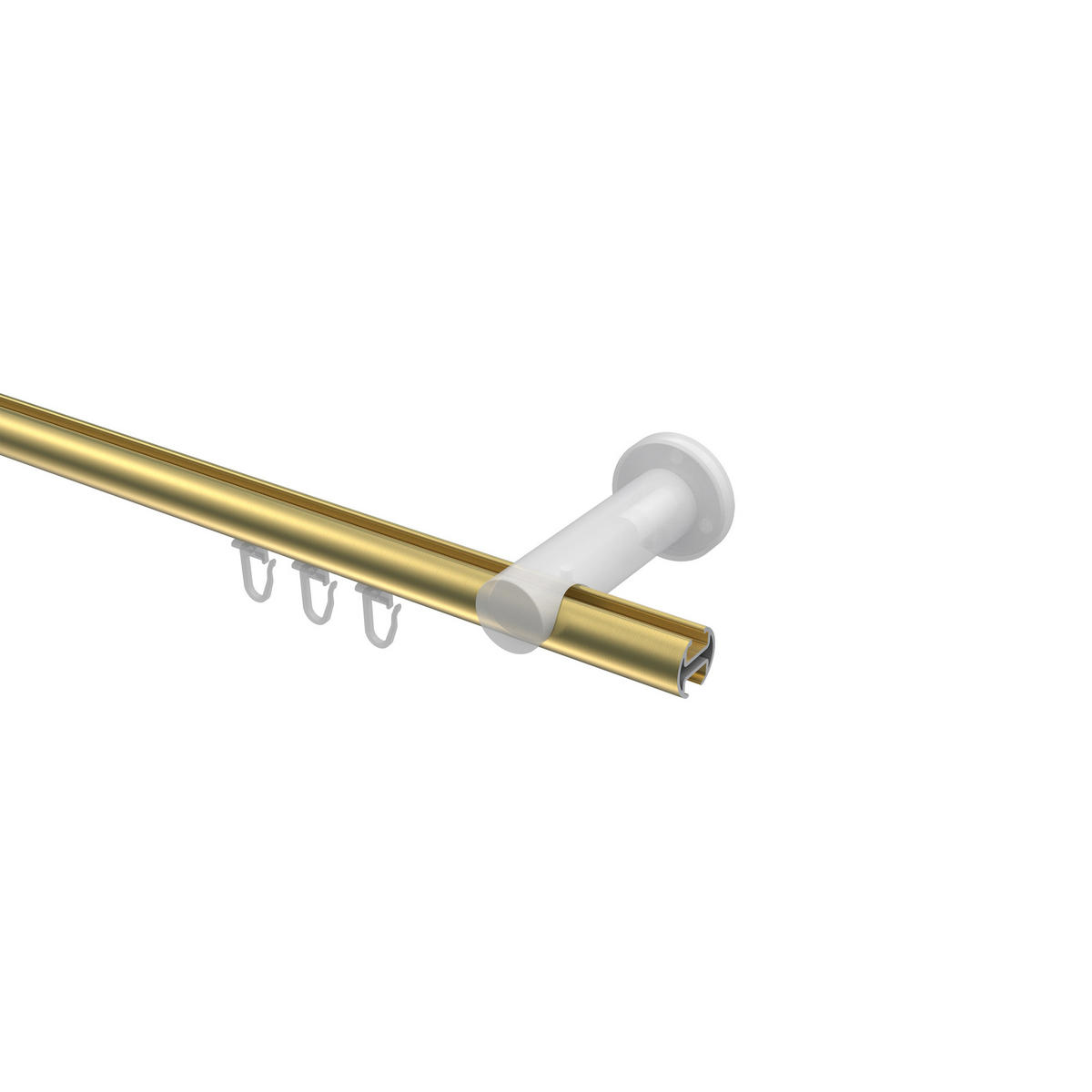 INNENLAUF-GARDINENSTANGEN-SET Platon Savio 100 cm, 1-läufig, 20 mm Ø Messing-Optik - Messingfarben, Metall (100cm) - INTERDECO