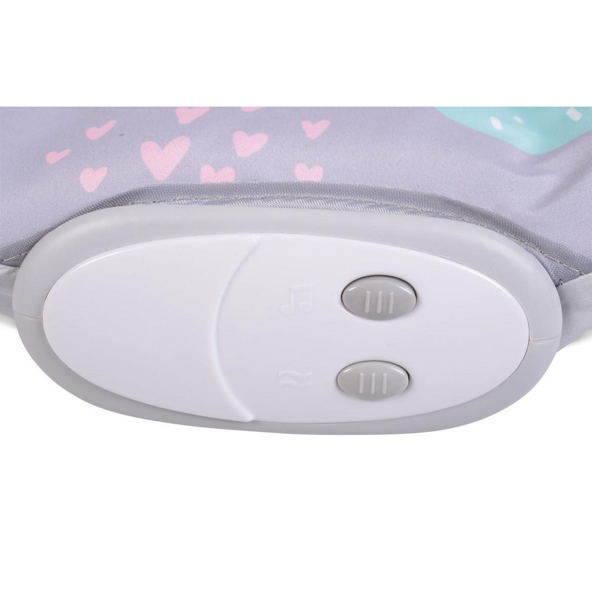 BABYWIPPE Lama grau mit Melodien, Vibration, verstellbaren Rückenlehne, Kissen, ab Geburt - Grau, Metall - Moni