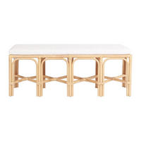 SITZBANK - 120 cm x 42 cm - Rattan - Naturfarben Hell - LUMANIO - Naturfarben, Naturmaterialien (120/46/42cm) - Vente-Unique