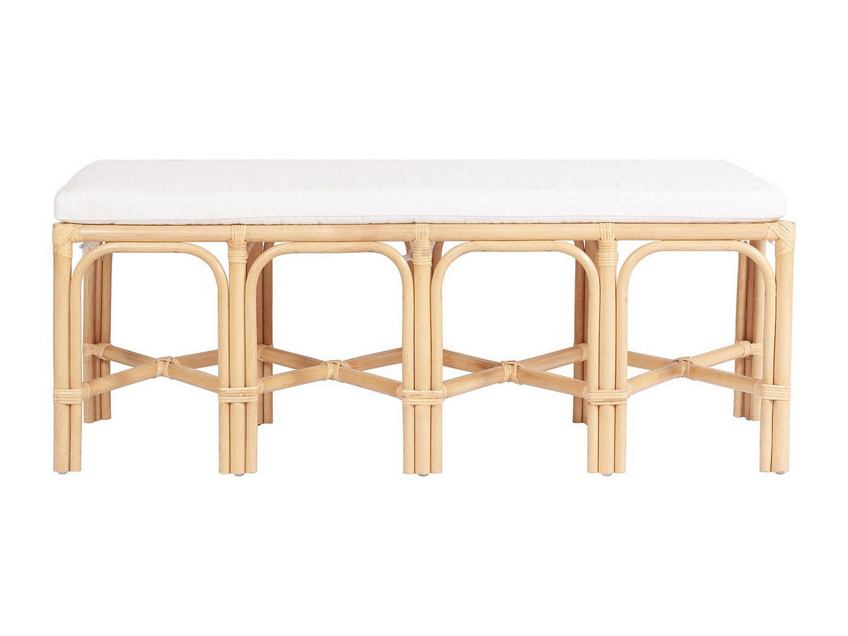 SITZBANK - 120 cmcm x 42 cmcm - Rattan - Naturfarben Hell - LUMANIO - Naturfarben, Naturmaterialien (120/46/42cm) - Vente-Unique