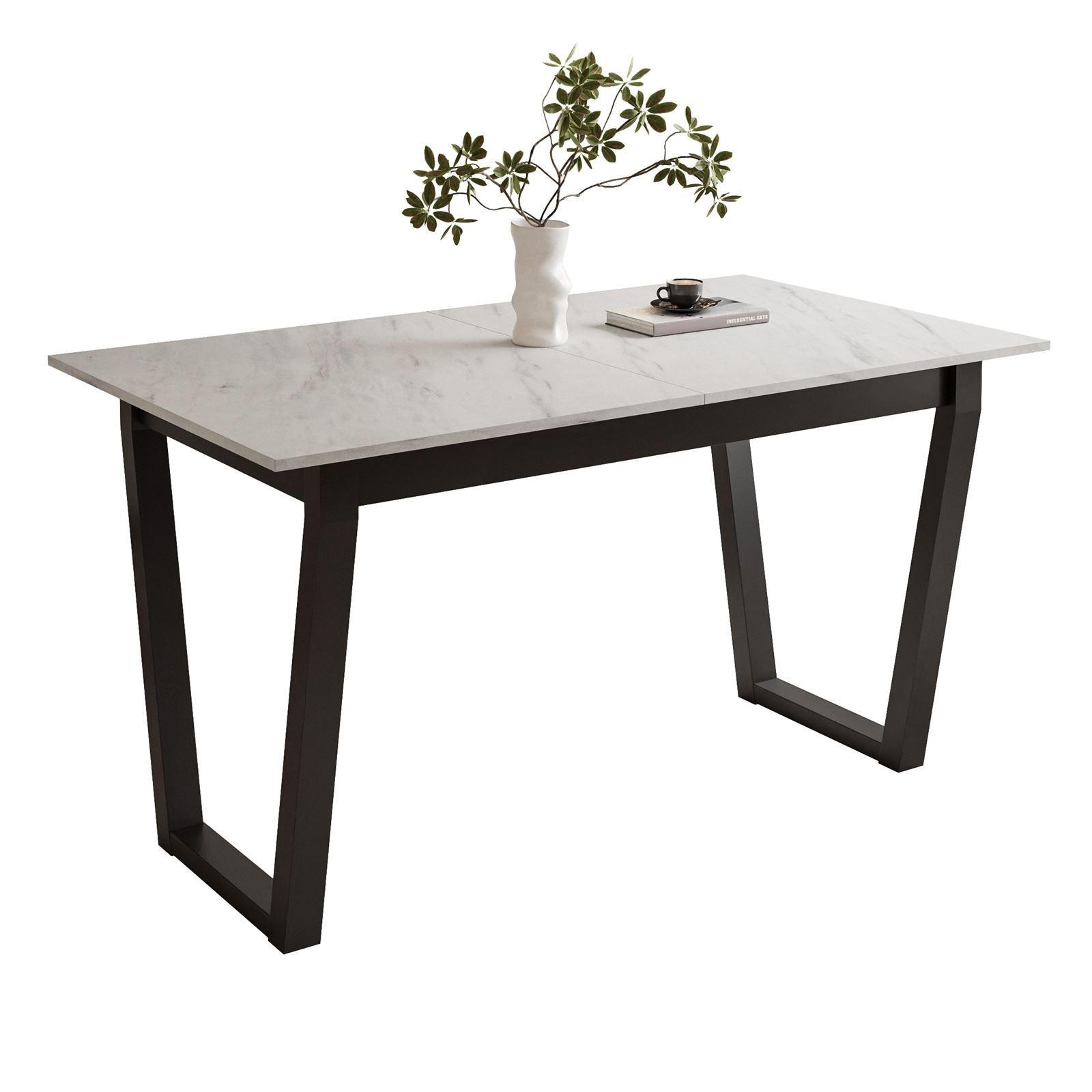 ESSTISCH ARTON II ausziehbarer Tisch 140-195 cm für 6-8 Personen - Multicolor/Schwarz, Holzwerkstoff/Metall (140/80/77cm) - Lookway