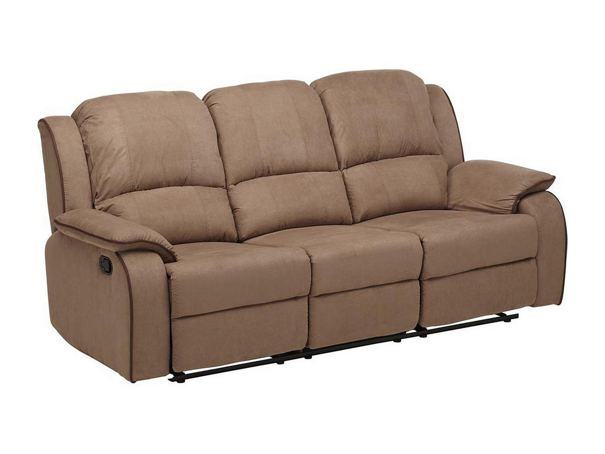 COUCHGARNITUR mit Sessel - 6 Personen - Stoff, Stoff - Taupe - HERNANI - Taupe, Textil (210/99/96cm) - Vente-Unique