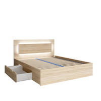 BETT FAVERO – 160×200 cm - mit lattenrost und Schubladen Sonoma Eiche - Sonoma Eiche, Holzwerkstoff (160/200cm) - Milaros Markt