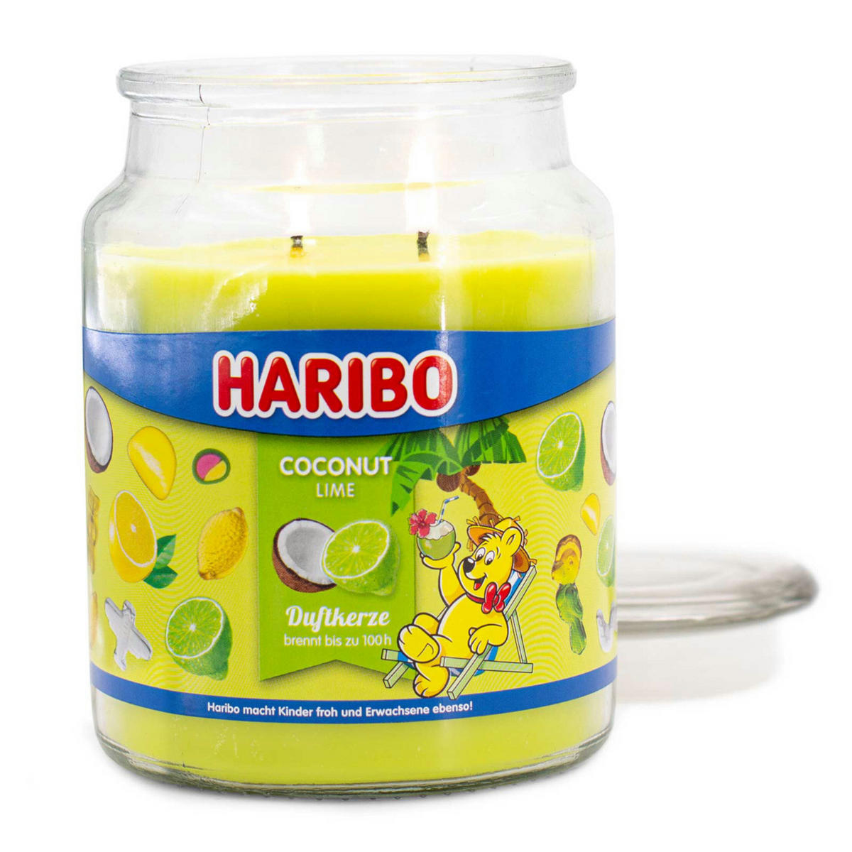 DUFTKERZE Haribo - Hellgelb, Naturmaterialien/Glas (13cm)