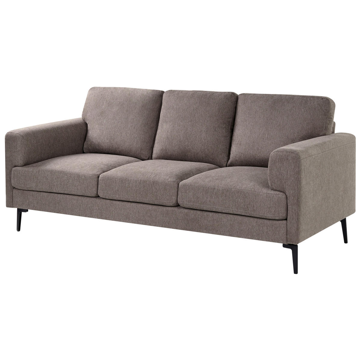 3-SITZER-SOFA Stoff Braun Lousto - Schwarz/Braun, Textil (213/85/65cm) - Beliani