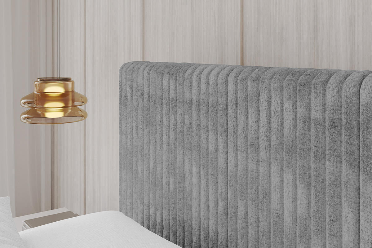 POLSTERBETT mit Bettkasten, Fußteil und Lattenrost, Boxbett ohne Matratze - ALOVA-Z-V1 180x200 Hellgrau - Hellgrau, Holzwerkstoff/Textil (180/200cm) - ALTDECOR