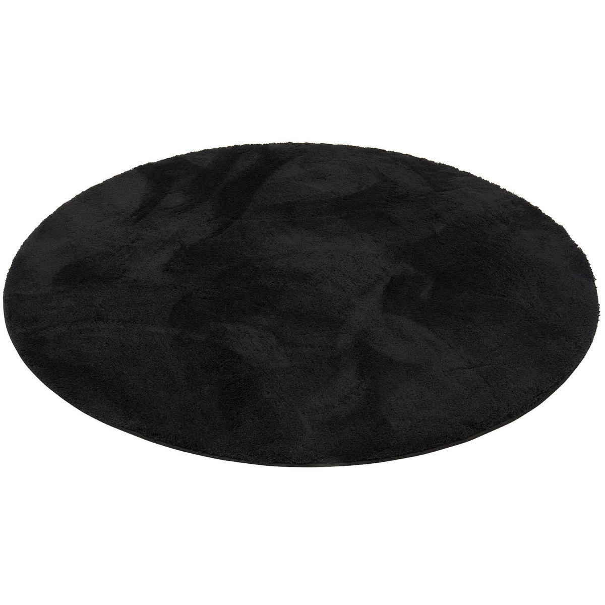 SUPER SOFT KINDER HOCHFLOR TEPPICH SILKY KIDS RUND - Schwarz, Textil (160/160cm) - Pergamon