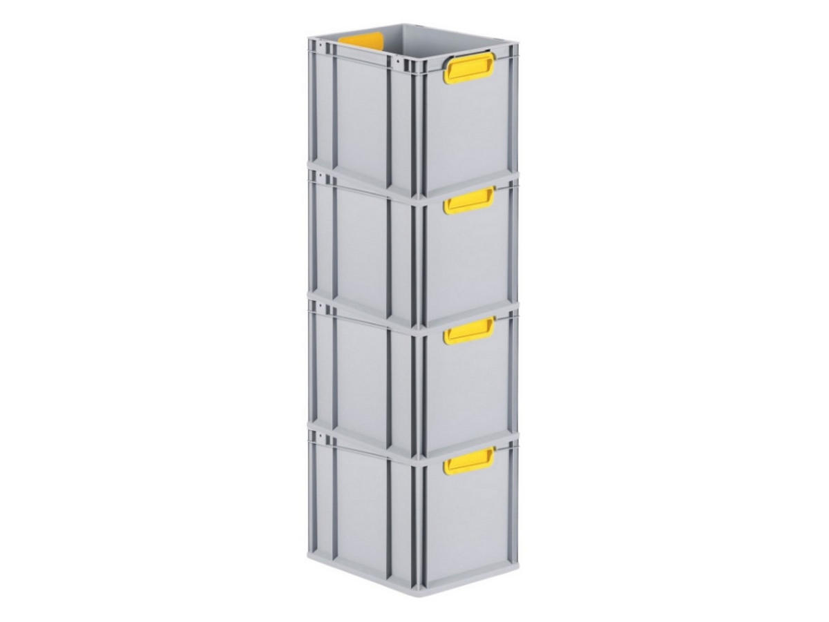 EUROBOX 4x Nextgen Color 32x30x40cm 30 Liter Griffe Gelb Geschlossen - Gelb, Kunststoff (30/32/40cm) - PROREGAL