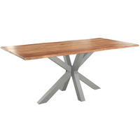 ESSTISCH SPYRO - Beige/Silberfarben, Holz/Metall (100/220/76cm) - SAM