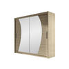 KLEIDERSCHRANK London IX - Silberfarben/Sonoma Eiche, Holzwerkstoff/Kunststoff (180/215/58cm) - MIRJAN24