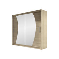 KLEIDERSCHRANK London IX - Silberfarben/Sonoma Eiche, Holzwerkstoff/Kunststoff (180/215/58cm) - MIRJAN24