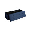 SITZTRUHE SITZBANK INDUSTRIE-DESIGN - Blau, Holzwerkstoff (38/38/110cm) - Hansiro