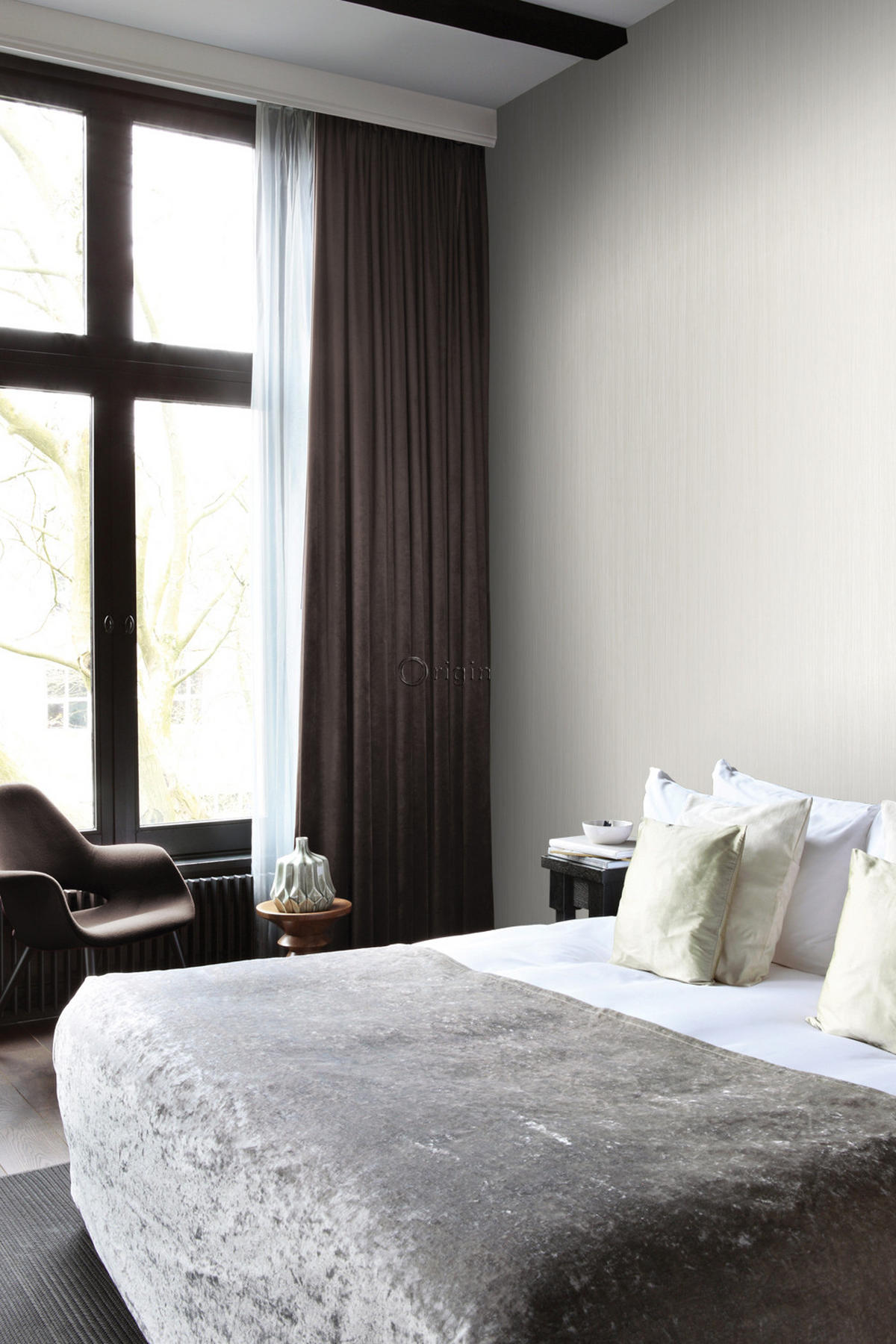 TAPETE feine Streifen 53 cm x 10.05 m - Grau, Papier (53/1000cm) - Origin Wallcoverings