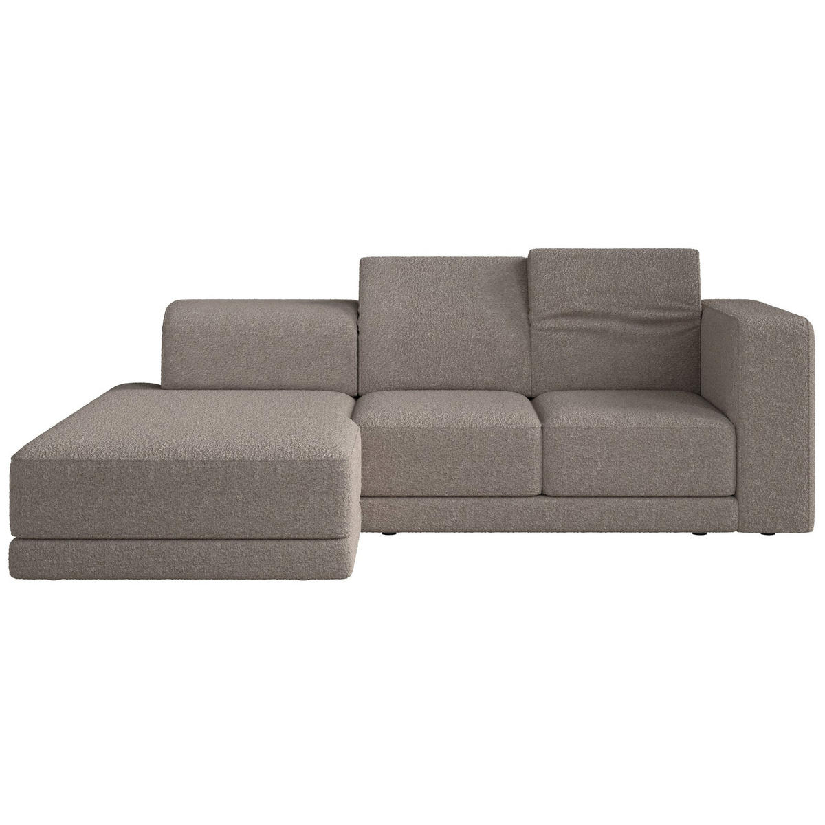 ECKSOFA Novals L-Form, 4-Sitzer, links 278 cm - Taupe/Schwarz, Holz/Kunststoff (278/168cm) - Selsey