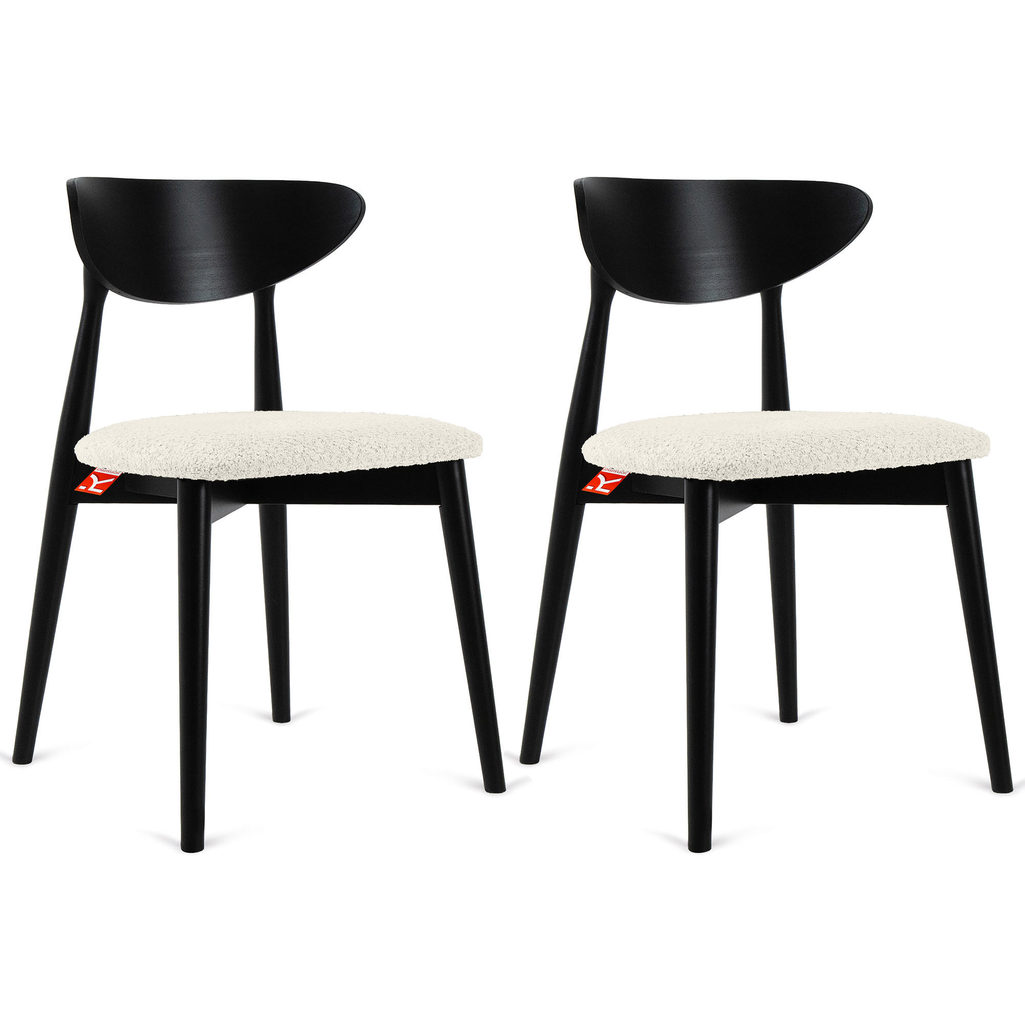 Konsimo® Holzstuhl Schwarz, Weiß 47x79x45 cm