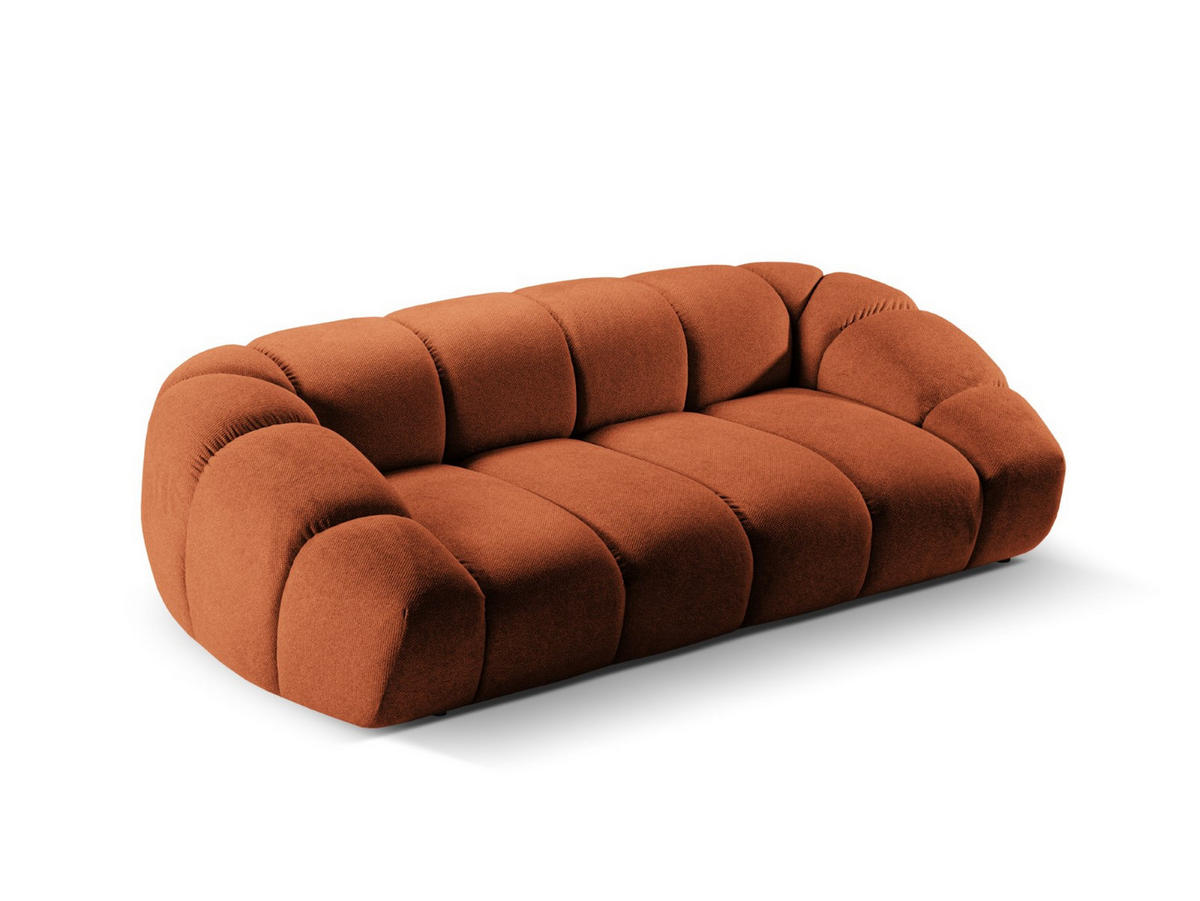 SOFA Diana aus Strukturierter Samt terrakotta 3 Sitzplätze - Terra cotta, Textil (114/72/234cm) - Micadoni