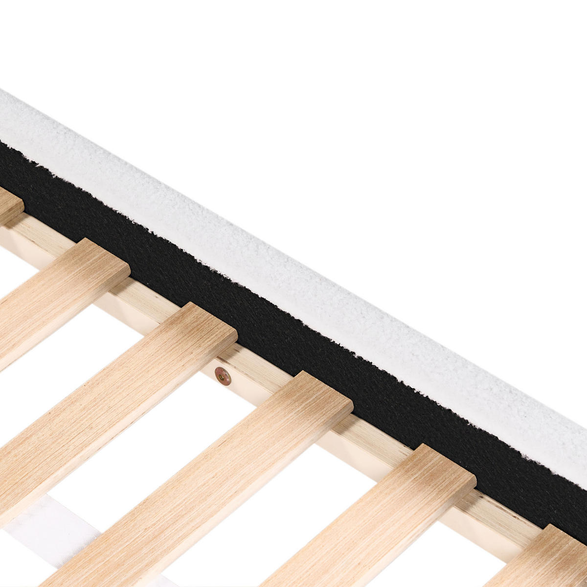 KINDERBETT 90x200 cm Weiß Perros - Creme, Textil (90/200cm) - Beliani