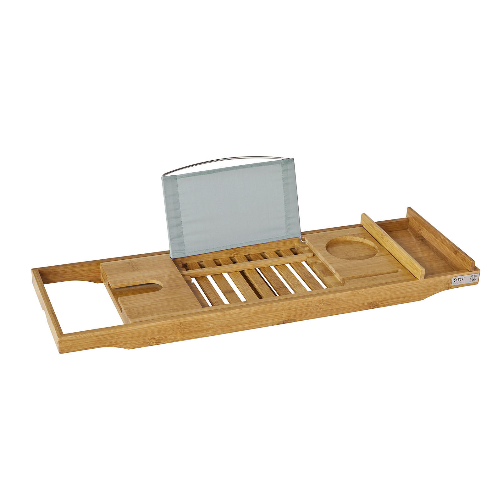 BADEWANNENABLAGE ausziehbar - Naturfarben, Holz (104/4/22cm) - SoBuy