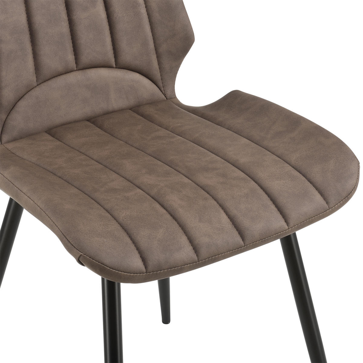 ESSZIMMERSTUHL Mendoza 6er Set - Braun, Leder (58/77/46cm) - [en.casa]