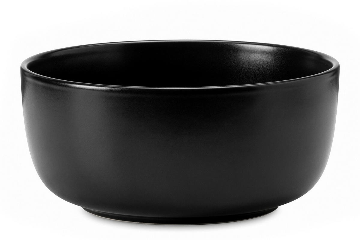 SCHÜSSEL-SET VICTO, 6 Personen 6-tlg, matt schwarz - Schwarz, Keramik - KONSIMO®