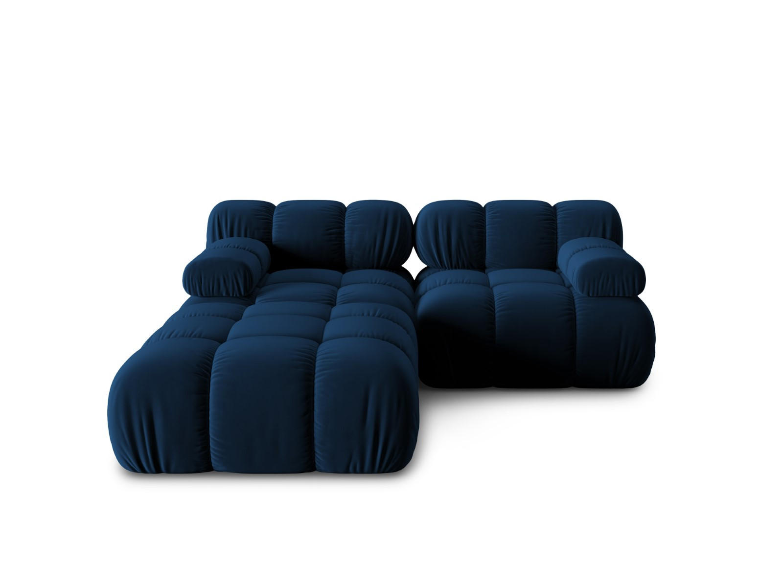 MODULARES-SOFA Bellis aus Samt königsblau 3 Sitzplätze - Blau, Textil (188/63/188cm) - Micadoni