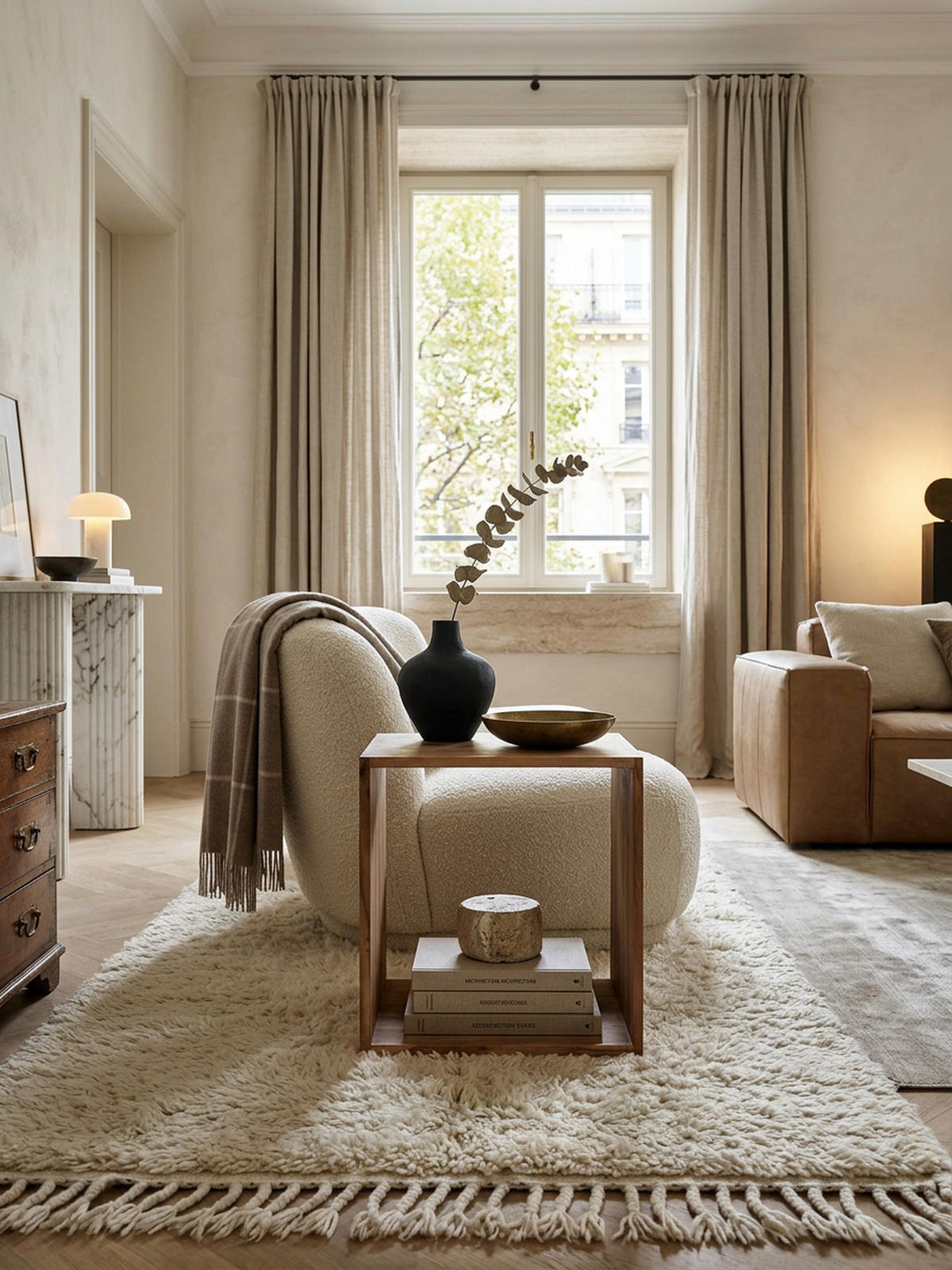 BEISTELLTISCH Massivholz Regalform Cube NAKO, Beige 43x33x43 cm - Beige, Holz (33/43/43cm) - KADIMA DESIGN