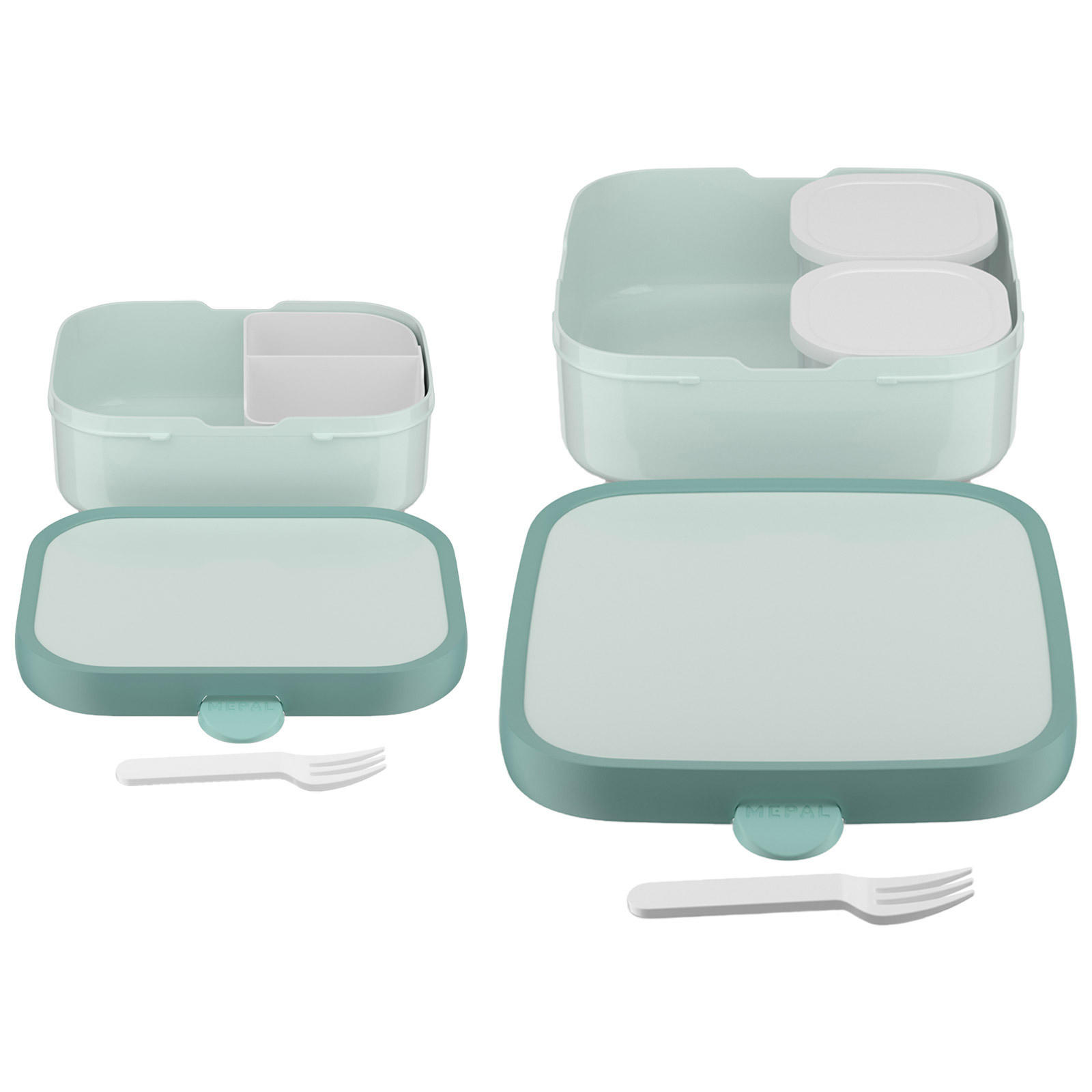 BROTDOSEN-SET Campus (2025) Cool Mint 2er Set - Mintgrün, Kunststoff (1/1/1cm) - Mepal