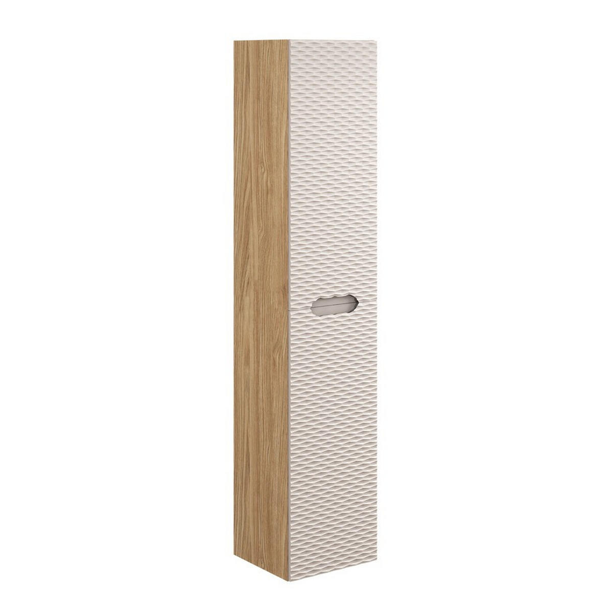 BADMÖBEL-SET 7 Teile - Ocean Beige O BM430 in Beige / Geölte Eiche - Eichefarben/Beige, Holz/Keramik (90/57/46cm)