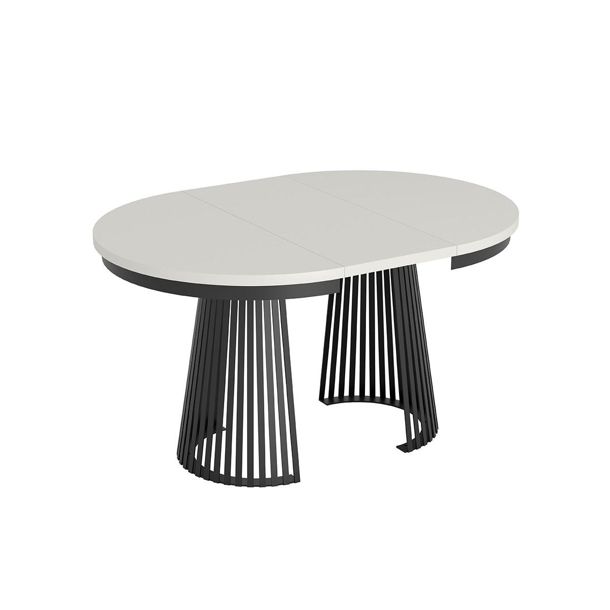 ESSTISCH TRAVIS Ausziehbar 100 - 180 / 100 x 76,6 cm - Schwarz/Weiß, Holz (100/100/76.6cm) - MASSENO