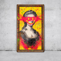GEMÄLDE Madame Schattenfugenrahmen Gold 140x70 cm - Goldfarben, Holz (140/70cm) - YS-art gallery