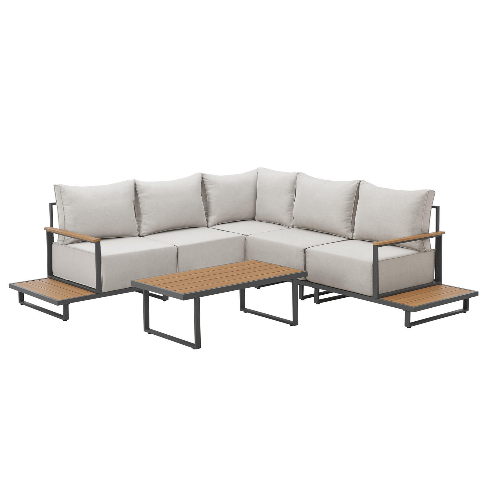 GARTENLOUNGE Malibu modular Grau - Grau, Metall - SVITA