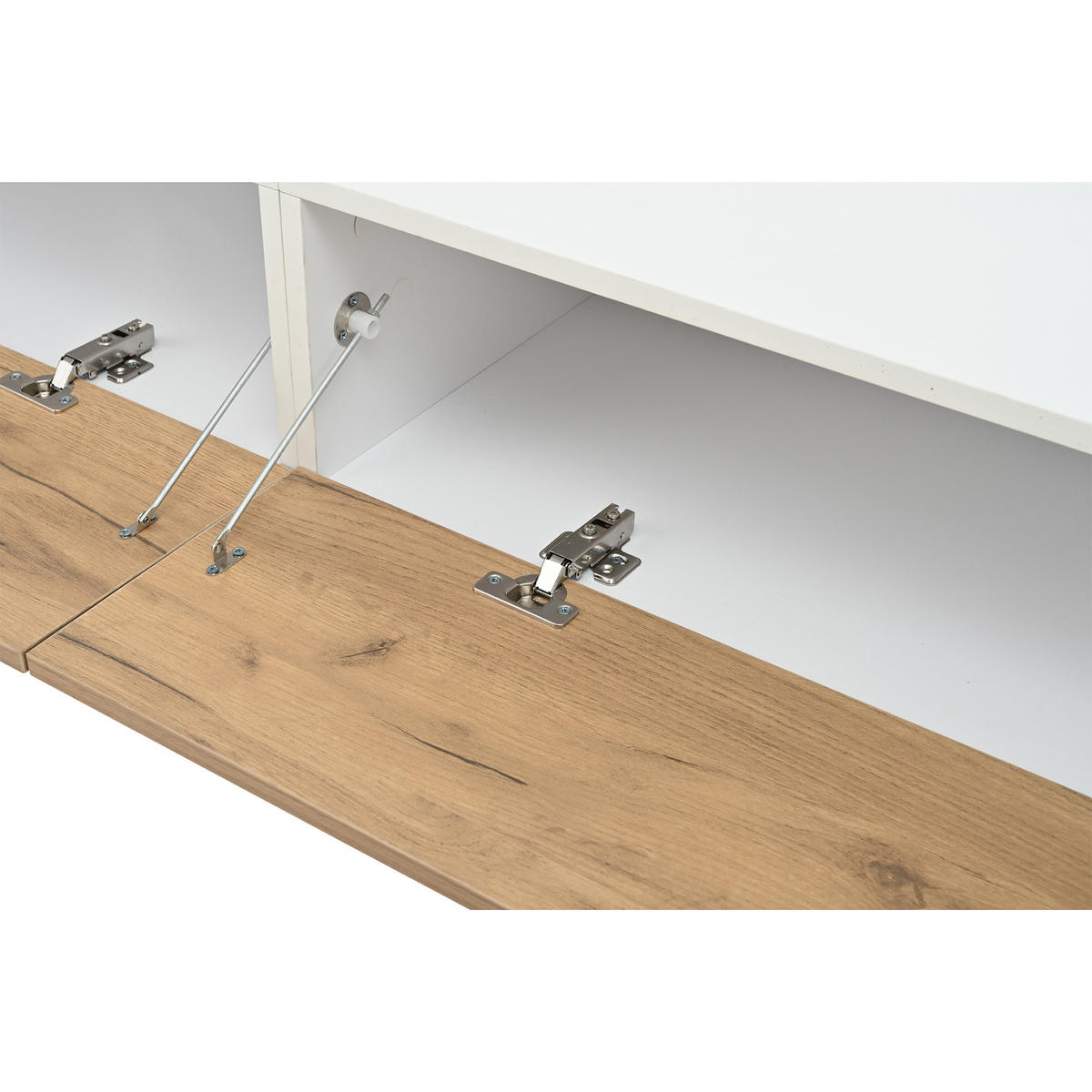 ANBAUWAND in Weiß TV Wohnwand-set inkl. TV-Board, Standregal und Wandregal für Wohnzimmer, B180/T35/H22.5cm - Weiß, Holzwerkstoff (180/22.5/35cm) - STILVORA