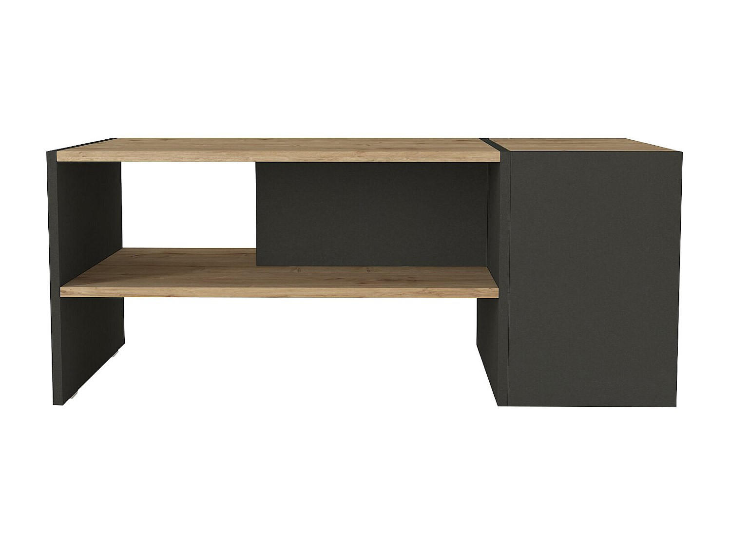 COUCHTTISCH nicht ausziehbar - 110 cmcm x 60 cmcm - Holz, Platte - Anthrazitgrau, Naturfarben Hell - VELKAN - Anthrazit/Naturfarben, Holz (60/110/45cm) - Vente-Unique