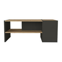 COUCHTISCH - 110 cm x 60 cm - Holz, Platte - Anthrazitgrau, Naturfarben Hell - VELKAN - Anthrazit/Naturfarben, Holz (60/110/45cm) - Vente-Unique
