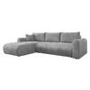 ECKSOFA Eliwo - Hellgrau/Schwarz, Holz/Textil (252/158cm) - MIRJAN24