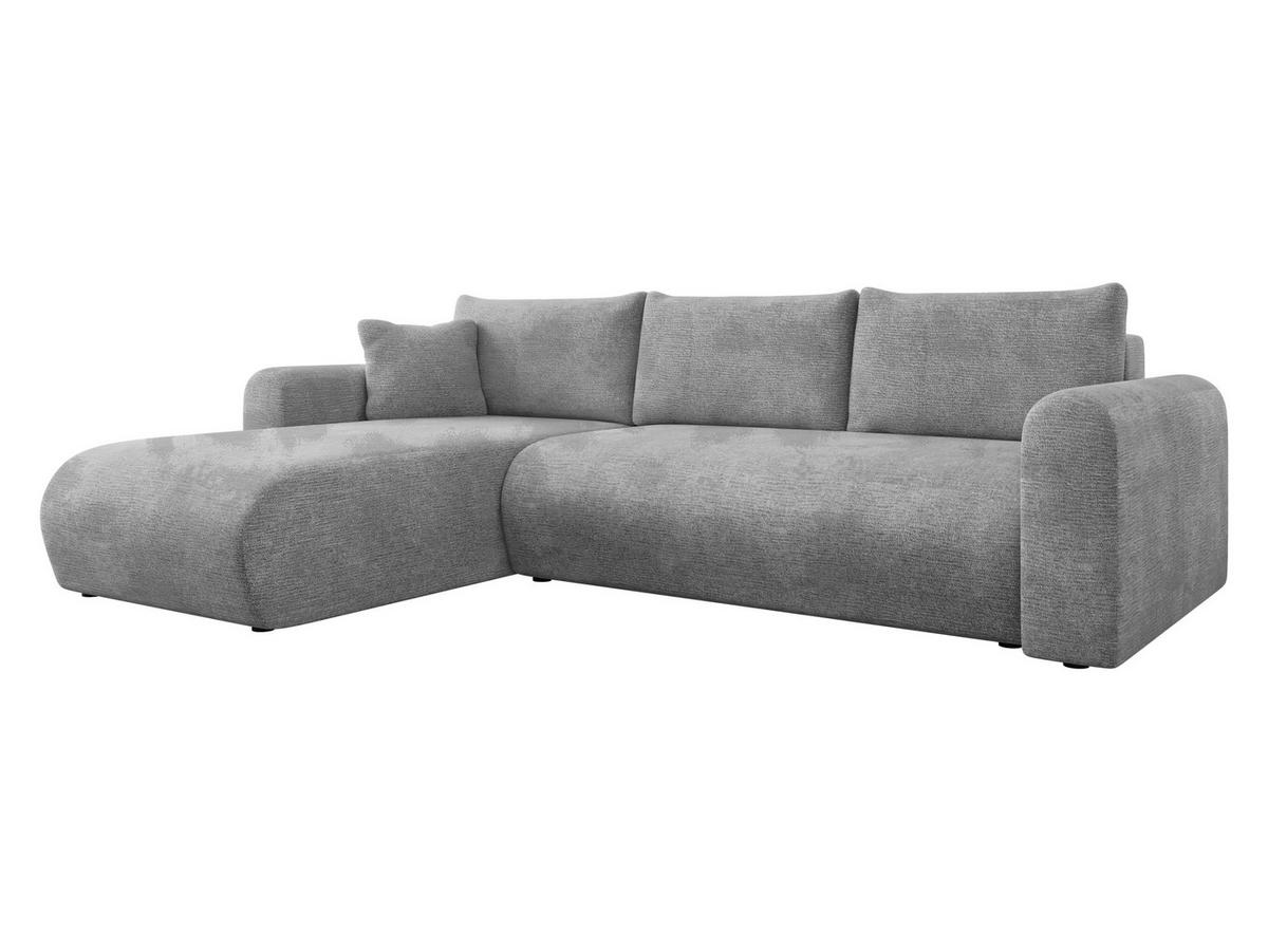 ECKSOFA Eliwo - Hellgrau/Schwarz, Holz/Textil (252/158cm) - MIRJAN24