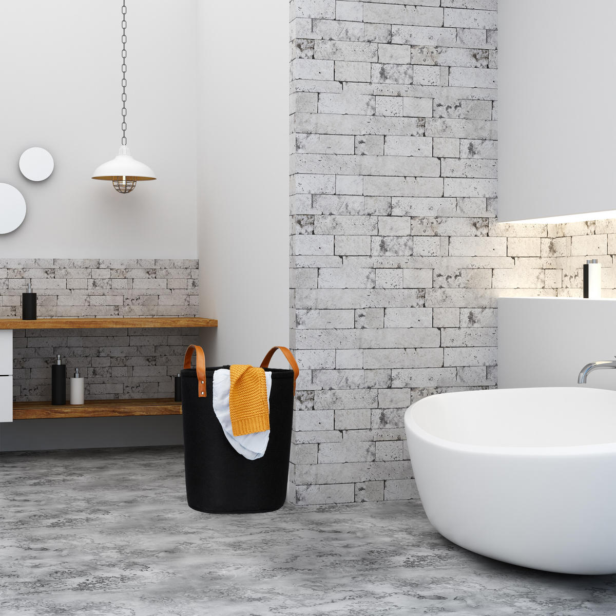 WÄSCHEKORB - Schwarz, Kunststoff/Textil (30/47/30cm) - Relaxdays