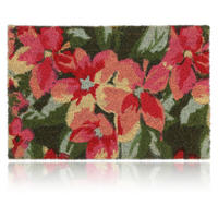 FUSSMATTE Mehrfarbig Blütenmotiv rutschhemmend 60x40 cm - Multicolor, Kunststoff/Textil (60/40cm) - Relaxdays