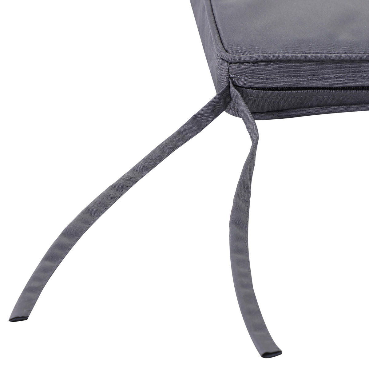 SITZKISSEN DE-17695 2er-Set 45x45 cm mit Bindebändern Dunkelgrau - Dunkelgrau, Textil (45/45/5cm) - ComfortXL