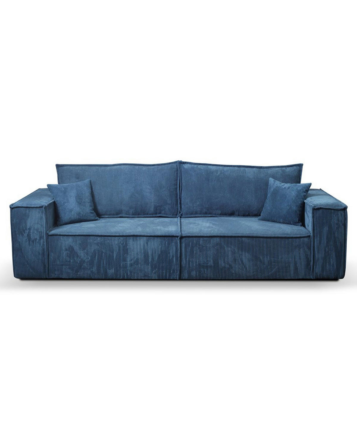 SCHLAFSOFA mit Bettkasten und Cordstoff MONA Blau - Blau, Holzwerkstoff (255/85/105cm) - Compleo24