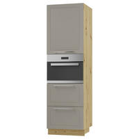 BACKOFEN-HOCHSCHRANK Kvantum D14/RU/2A/356 Beige Matt / Eiche Artisan Matt 60 / 59 / 207cm - Beige/Eiche Artisan, Holz/Holzwerkstoff (60/207/59cm) - Feldmann-Wohnen