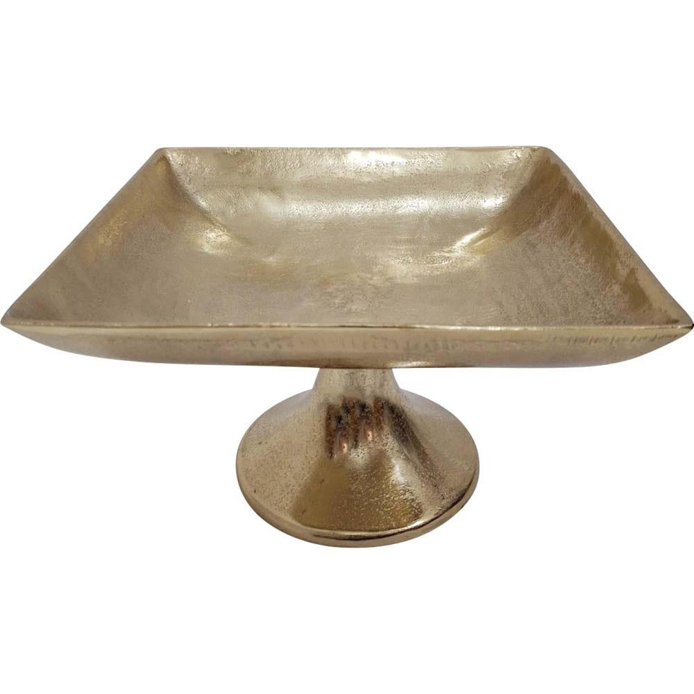 SCHALE Brush - Gold - 24/24/13 cm - Goldfarben, Metall (13cm) - Lesli Living