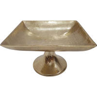 SCHALE Brush - Gold - 24/24/13 cm - Goldfarben, Metall (13cm) - Lesli Living